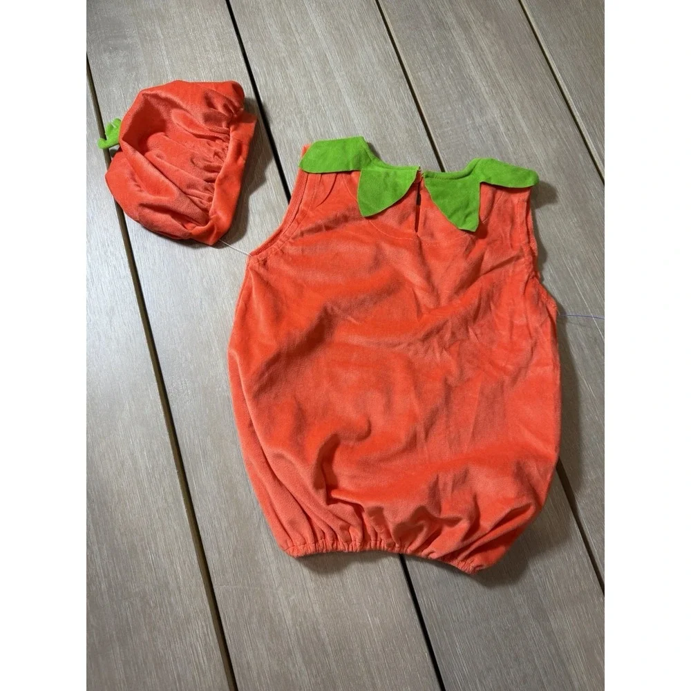 Pumpkin Baby Unisex Costume Pumpkin Romper Halloween DressUp Set Toddler Cosplay